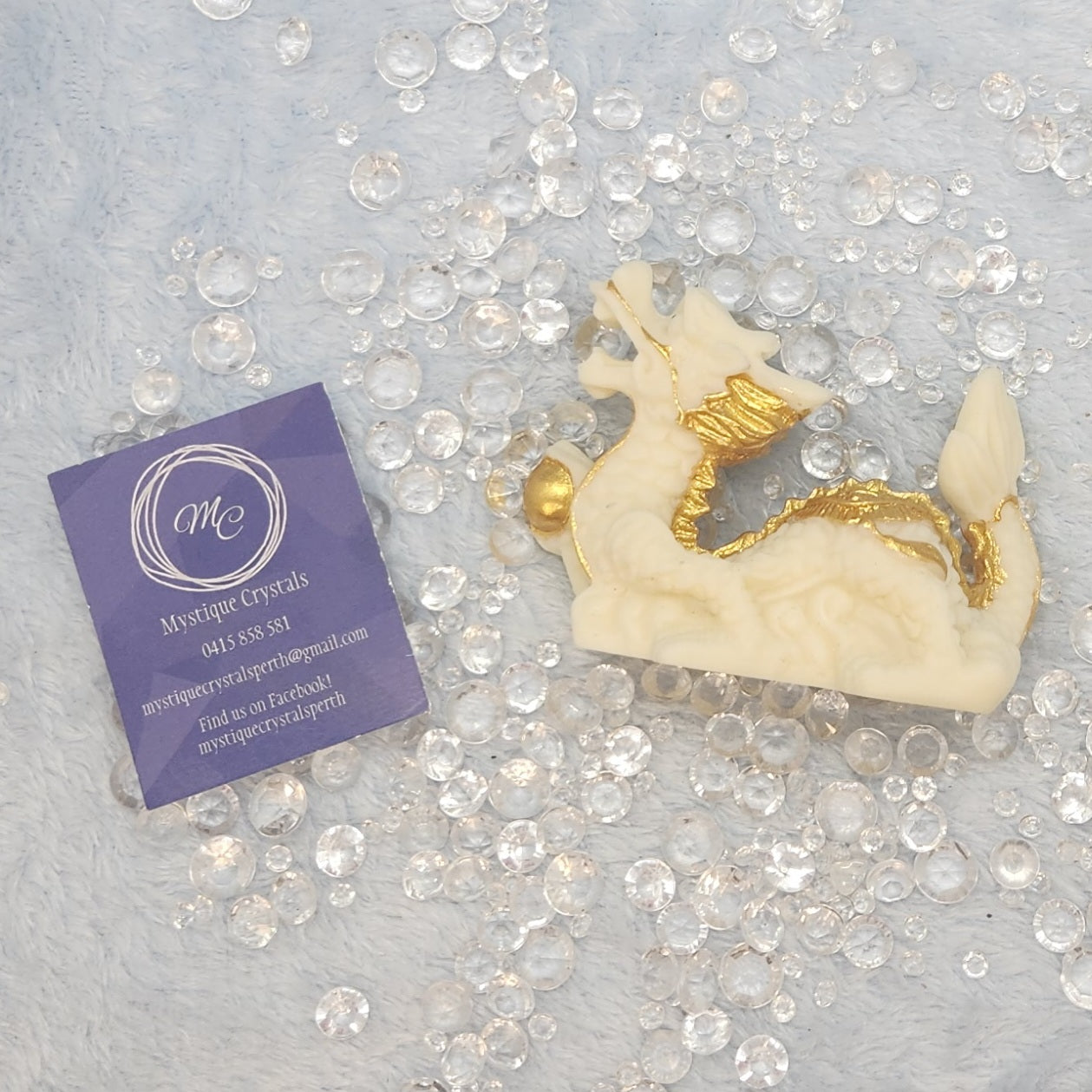 Ivory Stone Golden Dragon