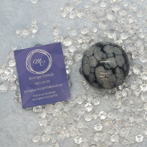 Snowflake Obsidian Sphere