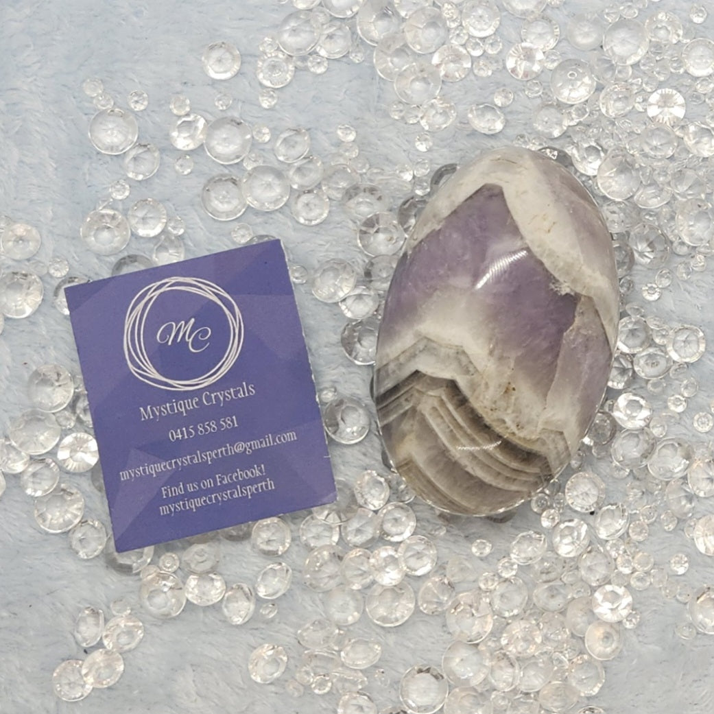 Chevron Amethyst Large Pebble