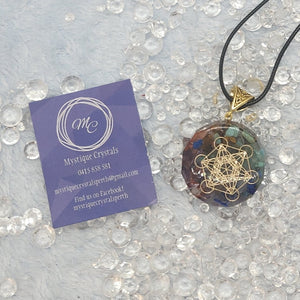 Chakra Metatron's Cube Orgonite Necklace