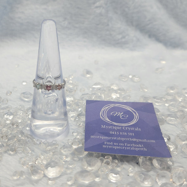 Mixed Tourmaline Sterling Silver Ring