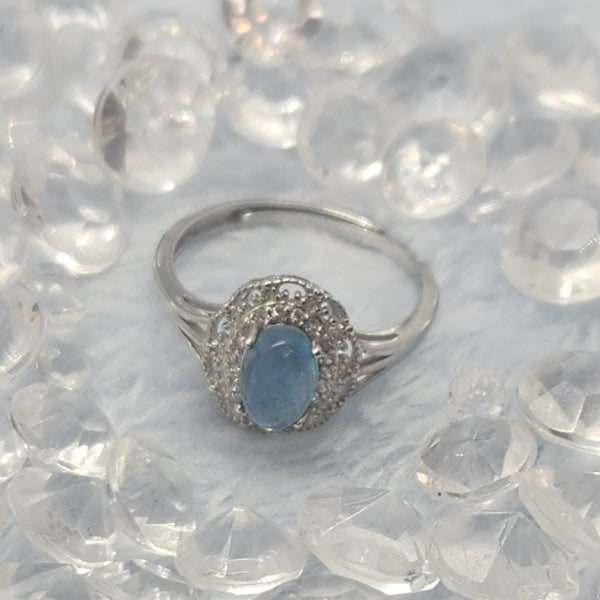 Aquamarine Sterling Silver Rings