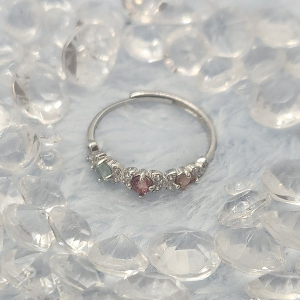 Mixed Tourmaline Sterling Silver Ring