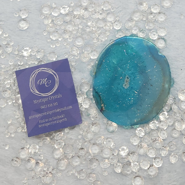 Aqua Aura Agate Slices