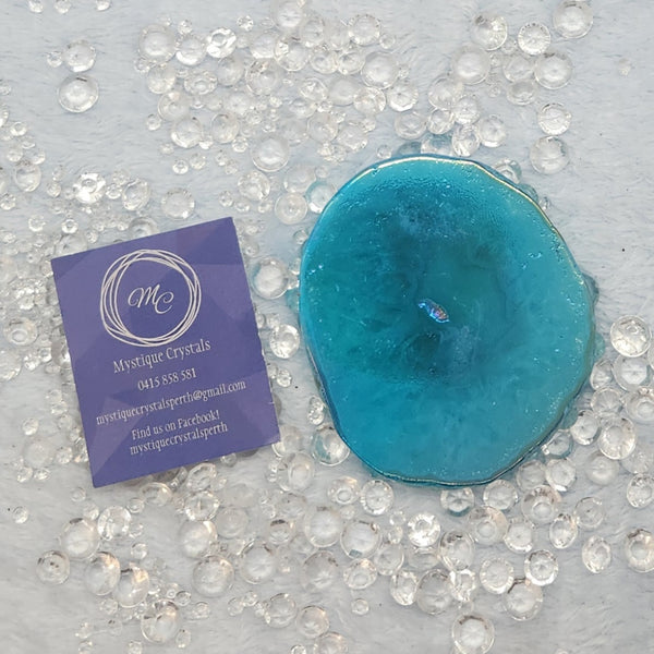 Aqua Aura Agate Slices