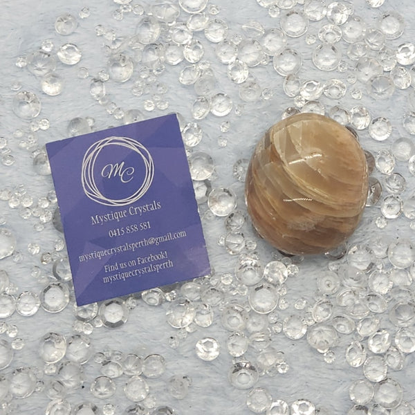 Peach Moonstone Palm Stones