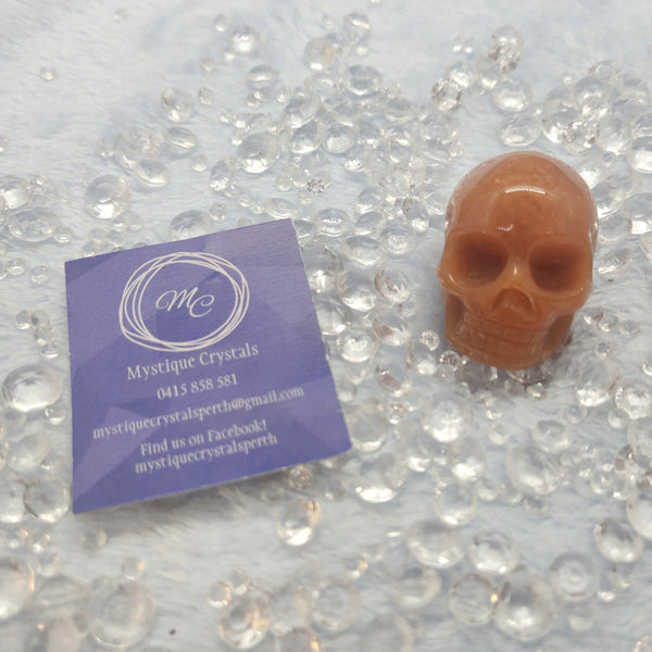 Orange Aventurine Skulls