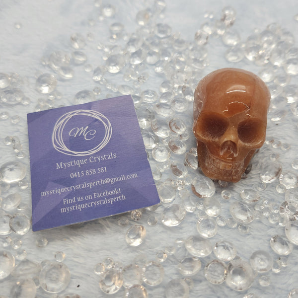 Orange Aventurine Skulls