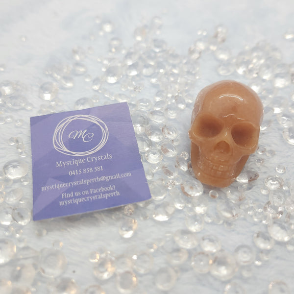 Orange Aventurine Skulls