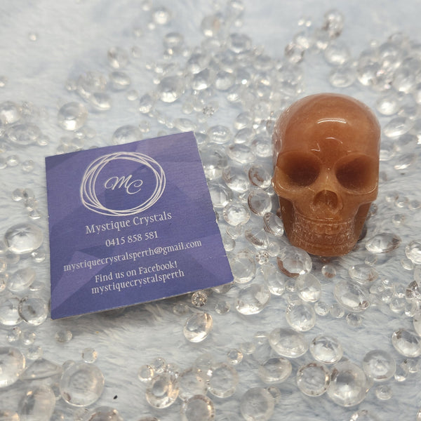 Orange Aventurine Skulls