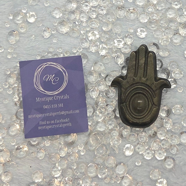 Golden Obsidian Hamsa Hands