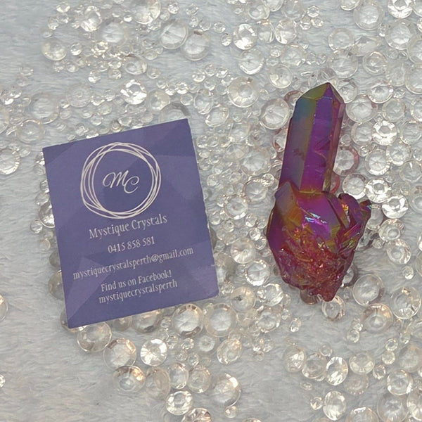 Ruby Aura Quartz Cluster