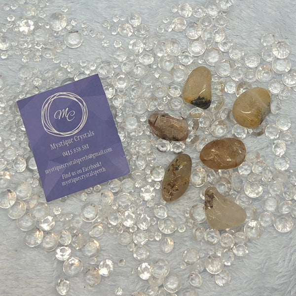 Rutilated Quartz Tumble Stones