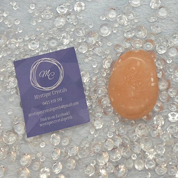 Orange Calcite Palm Stones
