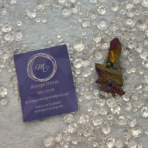 Rainbow Aura Quartz Clusters