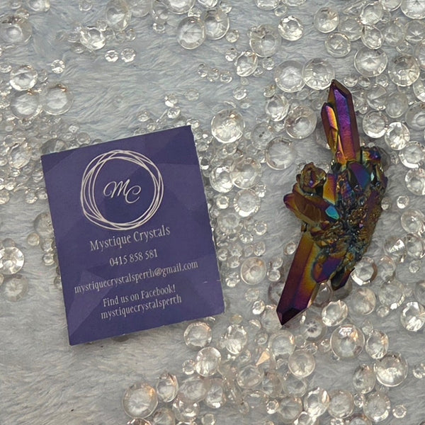 Rainbow Aura Quartz Clusters