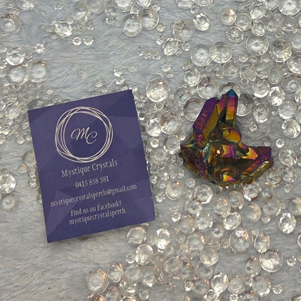 Rainbow Aura Quartz Clusters