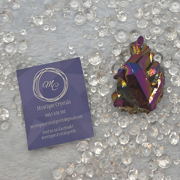 Rainbow Aura Quartz Clusters