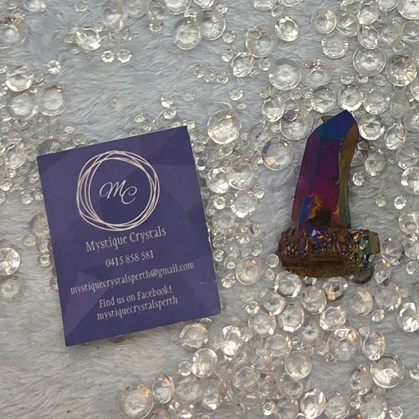 Rainbow Aura Quartz Clusters