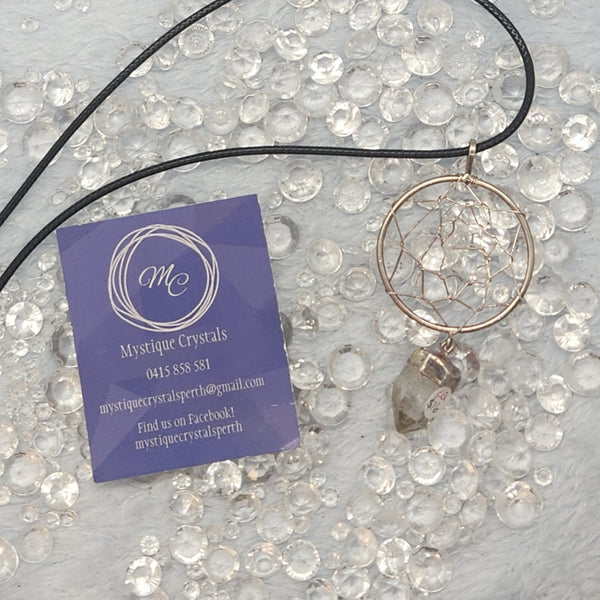 Dreamcatcher & Clear Quartz Point Necklaces