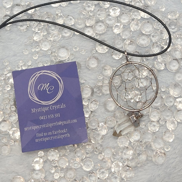 Dreamcatcher & Clear Quartz Point Necklaces