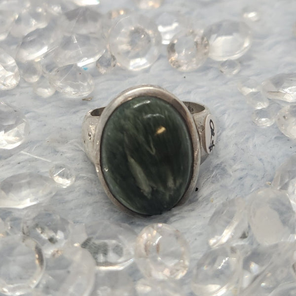 Seraphinite Sterling Silver Rings