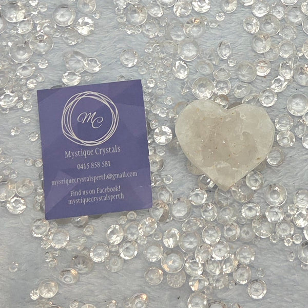 Clear Quartz Geode Hearts