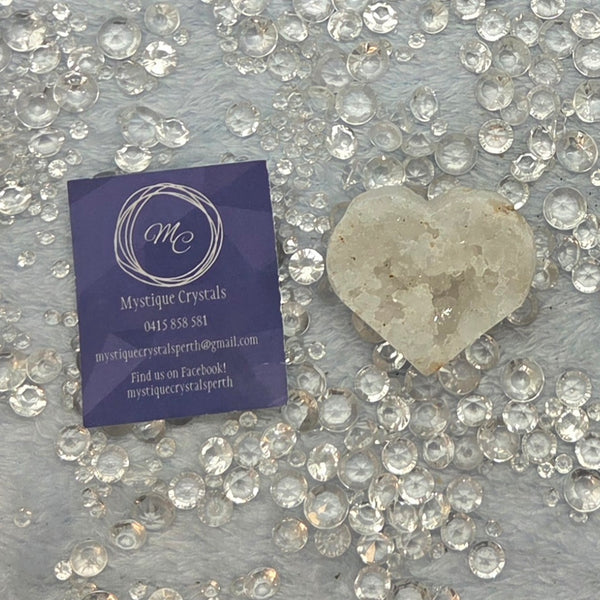 Clear Quartz Geode Hearts