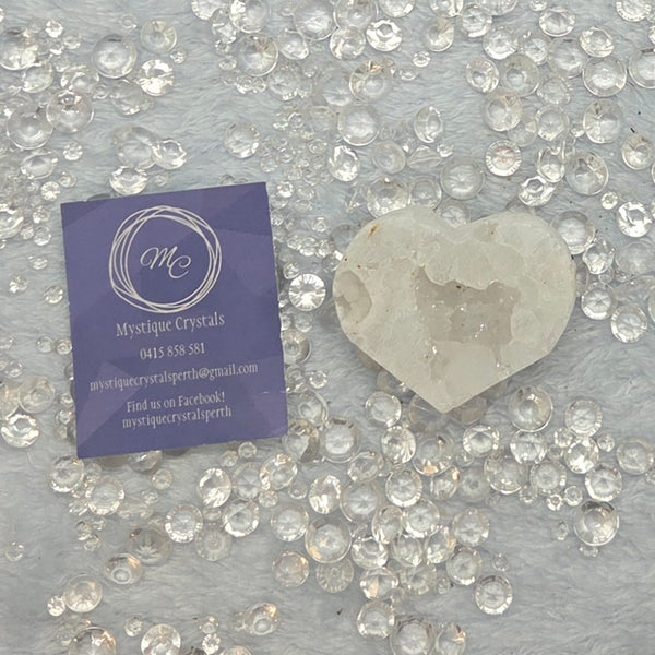 Clear Quartz Geode Hearts