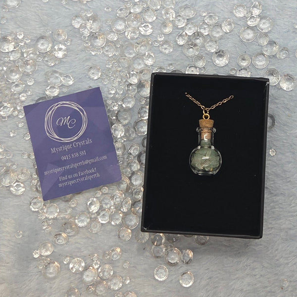 Green Witch Aventurine Potion Bottle Necklace