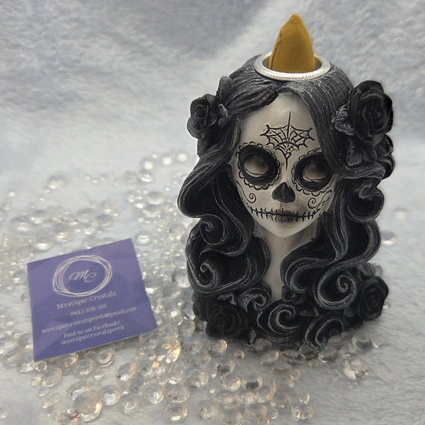 Female Day of the Dead Backflow Burners