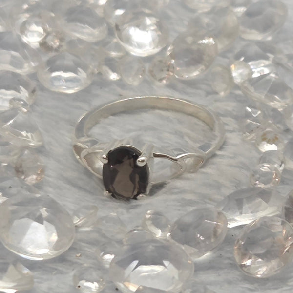 Smoky Quartz Sterling Silver Rings