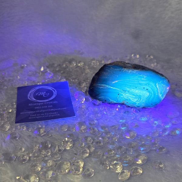 Blue Amber Piece