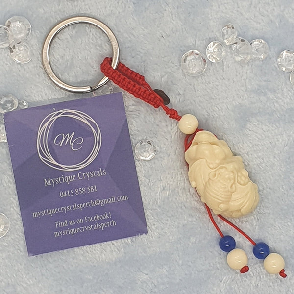 Ivory Stone Pixiu Keyrings