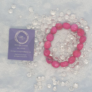 Pink Howlite Tumble Stone Bracelet