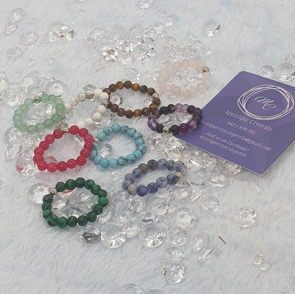 Mini Gemstone Beaded Rings