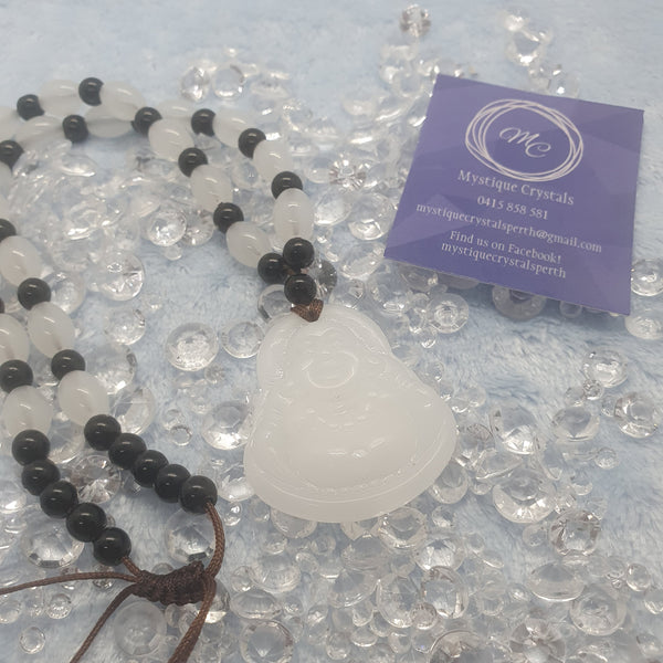 White Jade Buddha Necklace