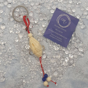 Ivory Stone Prayer Hand Keyring