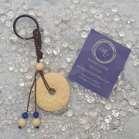 Ivory Stone Donut Keyring