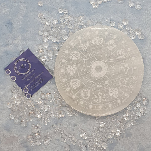 Selenite Zodiac Charging Disc