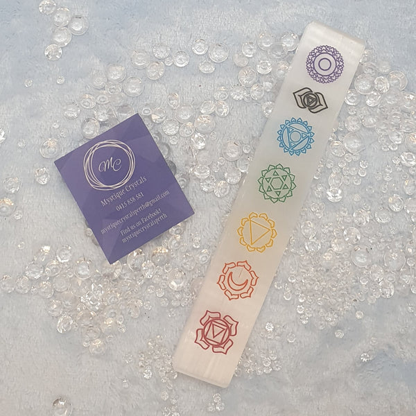 Selenite Engraved Chakra Charging Plates