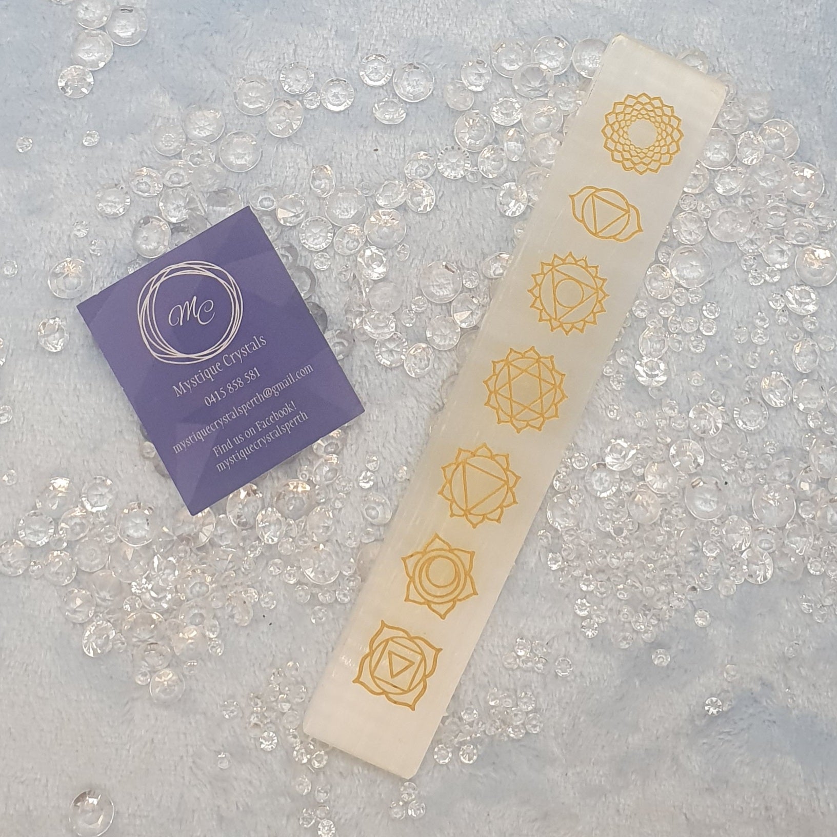 Selenite Engraved Chakra Charging Plates