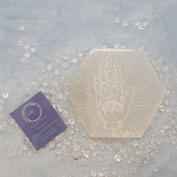 Selenite Hexagonal Charging Discs