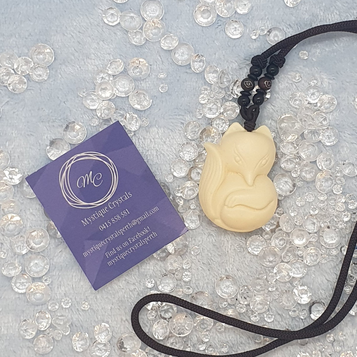 Ivory Stone Fox Necklaces