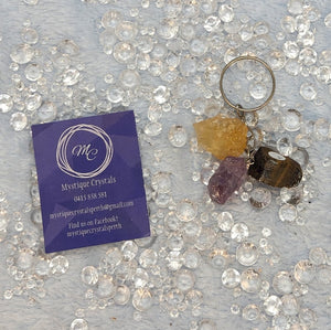 Amethyst, Citrine & Tiger’s Eye Keyring